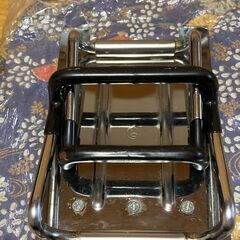 【美品/長期保管品/お引取限定】■らくらく座椅子■携帯用折畳み正座椅子■和装柄■W265mm×D170mm■の画像