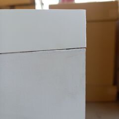 未使用訳あり 桐ベンチチェスト ホワイト 幅80 3杯 大引出しのみスライドレール付き 仕切り板付き　ローチェスト　白色の画像