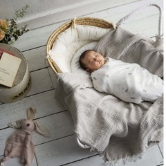 ナチュラルクーファン10mois ディモワ 赤ちゃんカゴ　バスケット 月齢フォトなどにも の画像