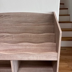 おもちゃ棚 絵本棚 収納 ラック キッズ こども 木目調の画像