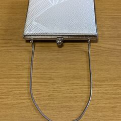 【美品/長期保管品/お引取限定】■和装クラッチバッグ■パーティバッグ■ホワイト■チェーン付き■の画像