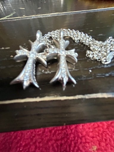 シルバー　
タイニーCHシルバー925　クロスチャーム with パヴェ