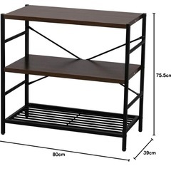 美品！オープンシェルフ ダークブラウン 3段 の画像
