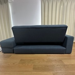 3人掛けソファベッド(ニトリ、オットマン 収納付き)の画像