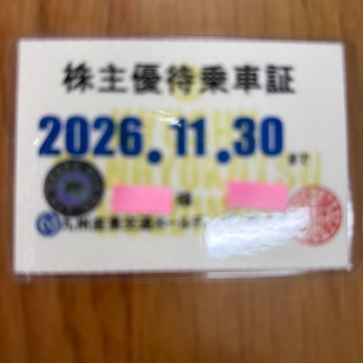 ♦️株主優待券&乗車証♦️１６００株