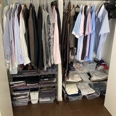 クローゼット洋服収納スチールラックセットの画像