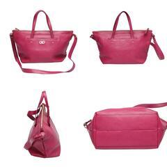 サルヴァトーレフェラガモ  ハンドバッグ ピンク  Salvatore Ferragamo ガンチーニ 無地の画像