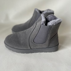 スエード調 冬用 レディース ブーツ スノーブーツ ショートブーツ 表記 40 26.5㎝ グレー 未使用自宅保管品の画像