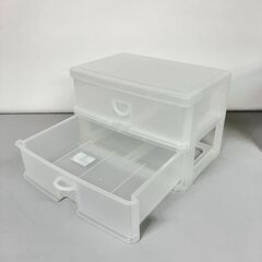 stp-3552　プラケース　2段　2個セット　39×26×26cm　プラスチックケース　引き出し　小物収納　収納ケース　スキマ収納　押入れ収納の画像