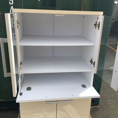 JM20426S)食器棚/キッチンボード 幅：約60cm 高さ：約118cm  奥行：約40cm 中古品【取りに来られる方限定】の画像
