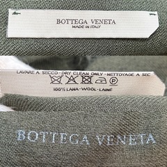 ボッテガヴェネタBOTTEGA VENETAボッテガベネタマフラーストールショールスカーフ緑色ウール100％縦136横134イタリア製ユニセックス男女兼用 レディースlady's LADYS女性用婦人ウィメンズwomen’sメンズmen’s男性用紳士の画像