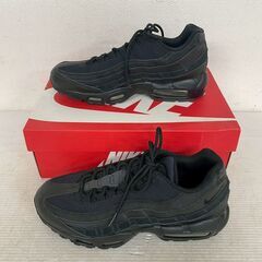 NIKE AIR MAX 95 ESSENTIAL 27.0cm ブラック×ブラック エアマックス95 状態良好 美品 ナイキ 中古 古着 スニーカー コレクション Y2404の画像
