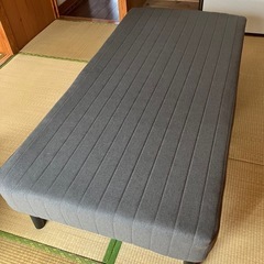 シングルベッド　マットレス　ベッドフレーム付　ニトリ　カバー付　の画像