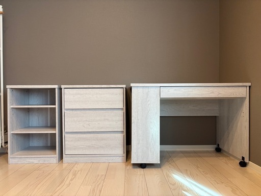 勉強机　デスク　チェスト付き　3点セット