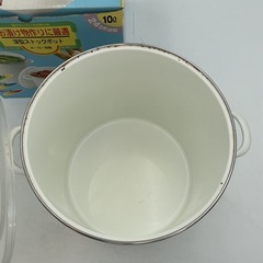 24cm深型ストックポット　ホーロー容器　漬け物作りに　の画像