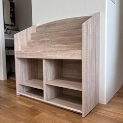 おもちゃ棚 絵本棚 収納 ラック キッズ こども 木目調の画像