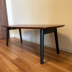 天然木　ローテーブル　折りたたみの画像