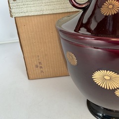 玉虫塗り耳付花瓶　菊の画像