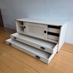 未使用訳あり 上置き桐たんす２段 天然木 チェスト たんす キャスター付き　和ダンス 和タンス 和箪笥 桐タンス 桐たんすの画像