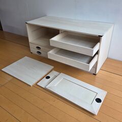 未使用訳あり 上置き桐たんす２段 天然木 チェスト たんす キャスター付き　和ダンス 和タンス 和箪笥 桐タンス 桐たんすの画像