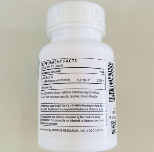 【新品未開封】葉酸 活性型5mg 60カプセル ソーン サプリメント