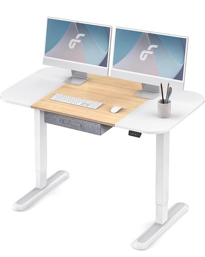 昇降デスク電動スタンディングデスク 勉強机 幅120cm 奥行き60cm 引き出し付き