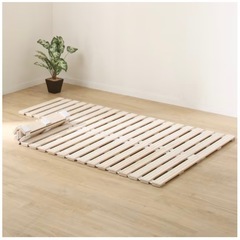 丸めてしまえる桐すのこベッド　ダブルの画像