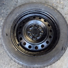 【中古】155/65R14 BRIDGESTONE GZ   ワンシーズン冬タイヤホイールセットの画像