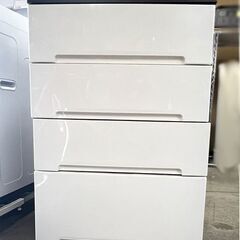 商談中 ニトリ チェストPW4段 幅57×奥39.5×高85.6 ウッドトップチェスト ダークブラウン×ホワイト プラチェスト 衣類収納 タンス☆札幌市 白石店  の画像