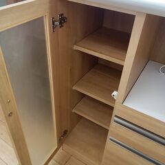 ★リユースのサカイつくば店★TK7259 クラフトコガ レンジ台 ナチュラル H97×D45×W70 クリーニング済みの画像