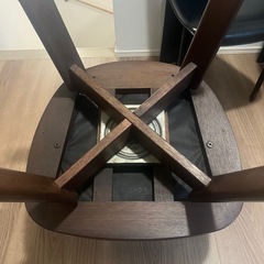 ナガノインテリア　回転ブラウンアームチェア 木製フレームの画像