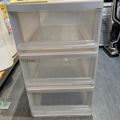 【3段】【衣類収納プラケース】※在庫3点クリーニング済み【管理番号1112】野の画像