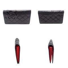 シャネル A26717  長財布 ブラック ×ピンク  CHANEL  カンボンの画像