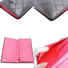 シャネル A26717  長財布 ブラック ×ピンク  CHANEL  カンボンの画像