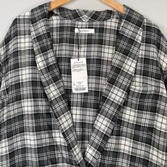 MOUSSY マウジー タータンチェック テーラードジャケット コットン ブラック レディース F【古着】【中古】の画像