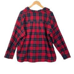 ノーブランド  長袖シャツ ポリエステル レッド レディース【古着】【中古】の画像