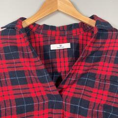 ノーブランド  長袖シャツ ポリエステル レッド レディース【古着】【中古】の画像