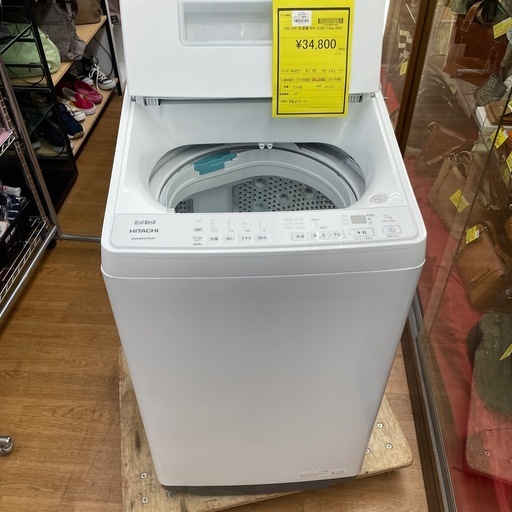 ☆ドリーム荒牧店☆ジモティー割引有☆【クリーニング済み】ヒタチ/7.0kg洗濯機/BW-G70H/2023年製