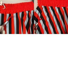 ASAM エイサム ストライプ ロングスカート マルチカラー レディース LL F【古着】【中古】の画像