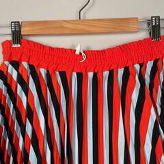 ASAM エイサム ストライプ ロングスカート マルチカラー レディース LL F【古着】【中古】の画像