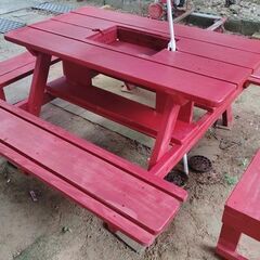 BBQテーブル(大)＋パラソルの画像