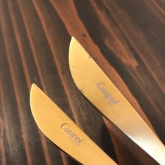 【引取限定】クチポール ムーンマットゴールド デザート スプーンフォークナイフ 6点セットの画像