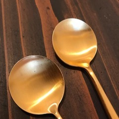 【引取限定】クチポール ムーンマットゴールド デザート スプーンフォークナイフ 6点セットの画像