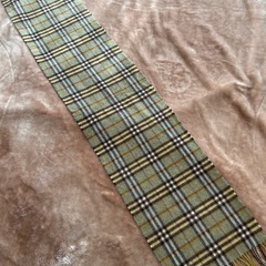 バーバリーBURBERRYカシミヤカシミア100％マフラーストールショールスカーフgreenグリーン緑色系ノバチェックイングランド製イギリス製英国製レディース女性用婦人womenメンズmen男性用紳士の画像