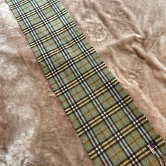バーバリーBURBERRYカシミヤカシミア100％マフラーストールショールスカーフgreenグリーン緑色系ノバチェックイングランド製イギリス製英国製レディース女性用婦人womenメンズmen男性用紳士の画像