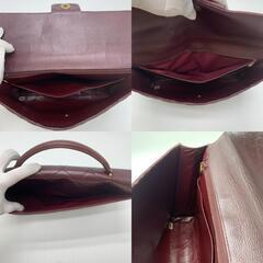 CHANEL シャネル ハンドバッグ ビジネスバッグ ブリーフケース ココマーク キャビアスキン マトラッセ でかロゴ ターンロック ボルドー ワインレッドの画像