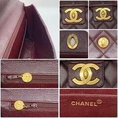 CHANEL シャネル ハンドバッグ ビジネスバッグ ブリーフケース ココマーク キャビアスキン マトラッセ でかロゴ ターンロック ボルドー ワインレッドの画像
