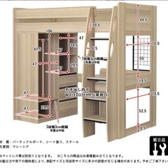 ロフトタイプ システムベッド Mikey(マイキー) の画像