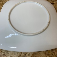 N(7683）★直接引き取り限定★ 四角いお皿 大皿 ホワイト 盛り付け皿 陶器 ２枚 中古の画像