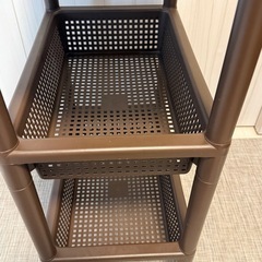 キャスター付ウッドテーブルワゴンの画像